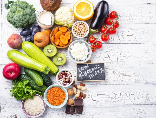 Productos con bajo índice glucémico — Foto de Stock