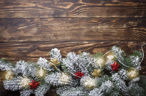 Sfondo natalizio con ghirlanda stellata — Foto Stock