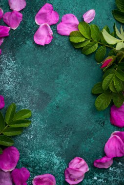 Yapraklı pembe kalça yaprağı.