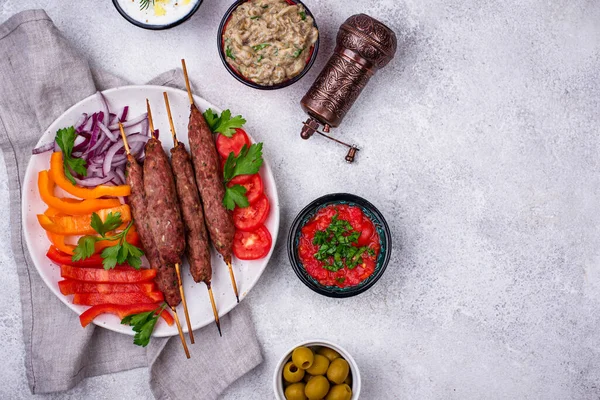 Lula kebab, Piatto tradizionale turco o caucasico — Foto Stock