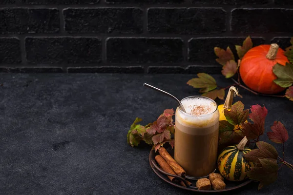 Pumpkin latte, hot autumn drink