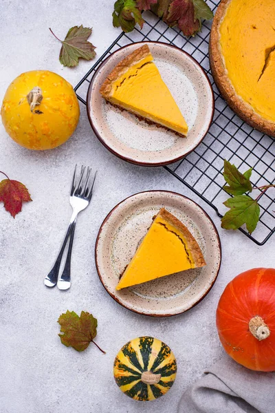 Pastel tradicional de calabaza americana de otoño — Foto de Stock