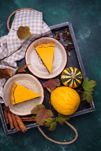 Pastel tradicional de calabaza americana de otoño —  Fotos de Stock