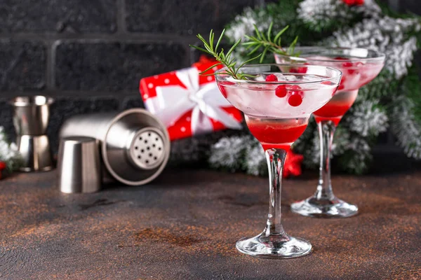 Cranberry margarita cocktail. Christmas drink — Stock Photo, Image