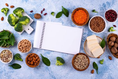 Bitki bazlı vegan protein ürünlerinin çeşitliliği, sağlıklı gıda kavramı