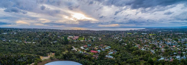 Panorama Udara Dari Semenanjung Mornington Ona Hari Berawan Saat Matahari — Stok Foto