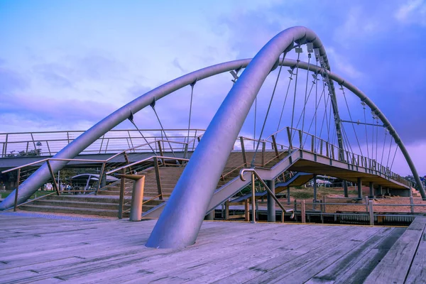 Frankston Voetgangersbrug Kananook Creek Bij Zonsondergang Melbourne Australië — Stockfoto