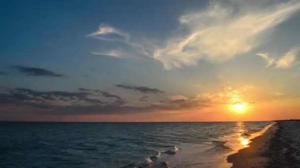 Time-lapse van zonsondergang over de kust van de Zwarte Zee — Stockvideo