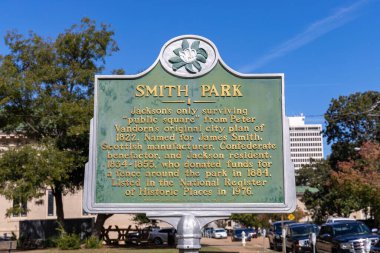 Jackson, MS / USA: Smith Park Tarihi İşaretleyici Şehir Merkezi, Jackson, Mississippi