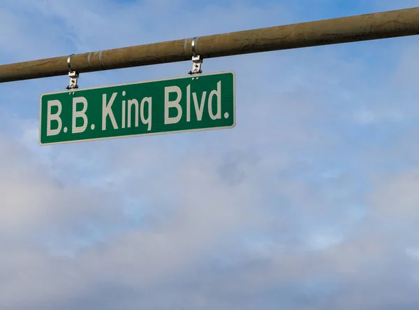 Memphis Usa Insegna Stradale King Blvd Semaforo Memphis — Foto Stock