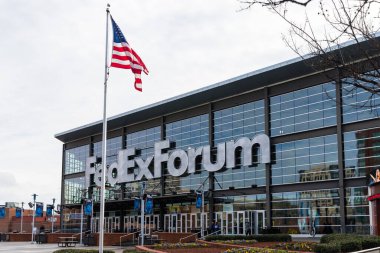 Memphis, TN / USA - 28 Aralık 2109: Memphis şehir merkezinde FedEx Forum, TN. NBA Memphis Grizzlies, Memphis Üniversitesi basketbol ve sayısız konser ve etkinliğe ev sahipliği yapmaktadır..