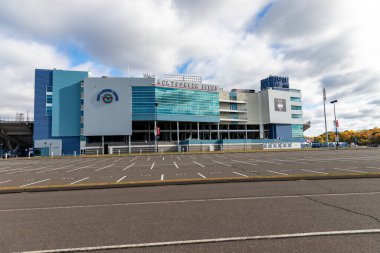 Doğu Hartford, CT / USA - 18 Ekim 2019: Pratt & Whitney Stadyumu Rentschler Field, Connecticut Huskies Üniversitesi