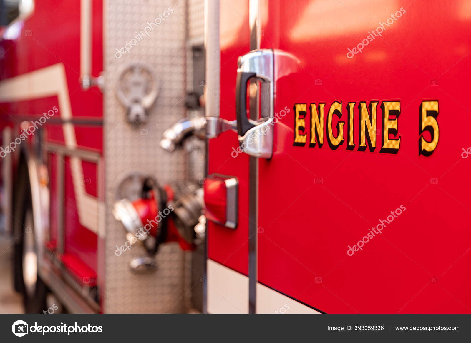 Side View Red Fire Truck Stock Photo by ©C5Media 393059336