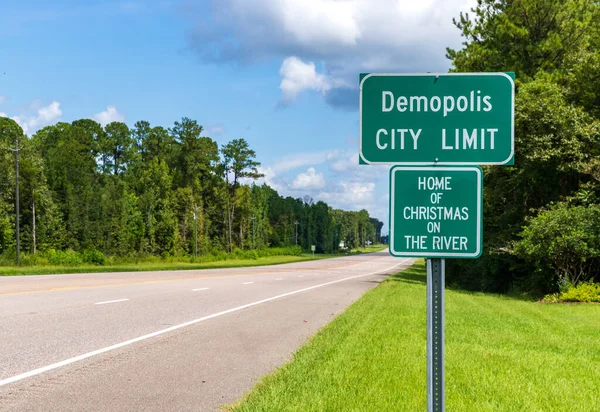 Demopolis Usa Demopolis City Limit Schild Highway — Stockfoto