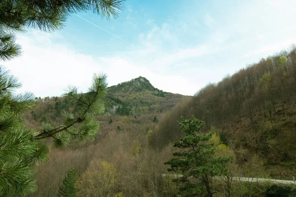Paesaggio Verde Montagna Con Cielo Turchese — Foto Stock