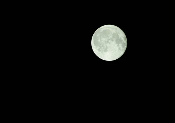 Lune Blanche Avec Fond Noir — Photo