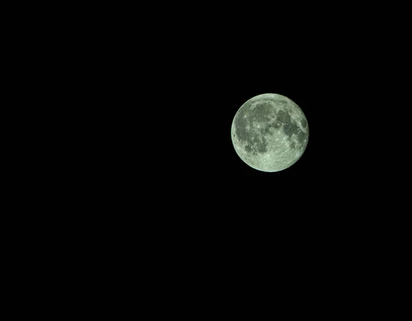 Vit Måne Med Svart Bakgrund — Stockfoto