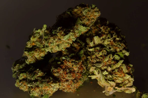 Getrocknete Blätter Grünen Medizinischen Marihuanas Makroaufnahme Medizinisches Marihuana — Stockfoto