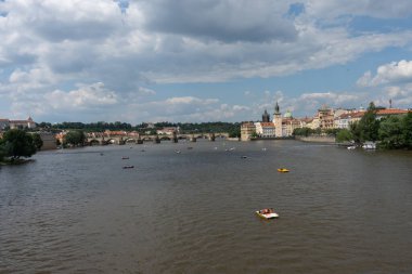 Prag eski mimarisi Prag 'ın merkezinde, 25 Eylül 2020 tarihinde, Çek Cumhuriyeti' nde