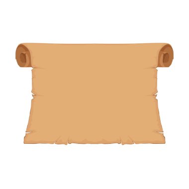 Klasik katlanmış kağıt tomarı. Beyaz arka planda izole edilmiş. Vektör illüstrasyonu