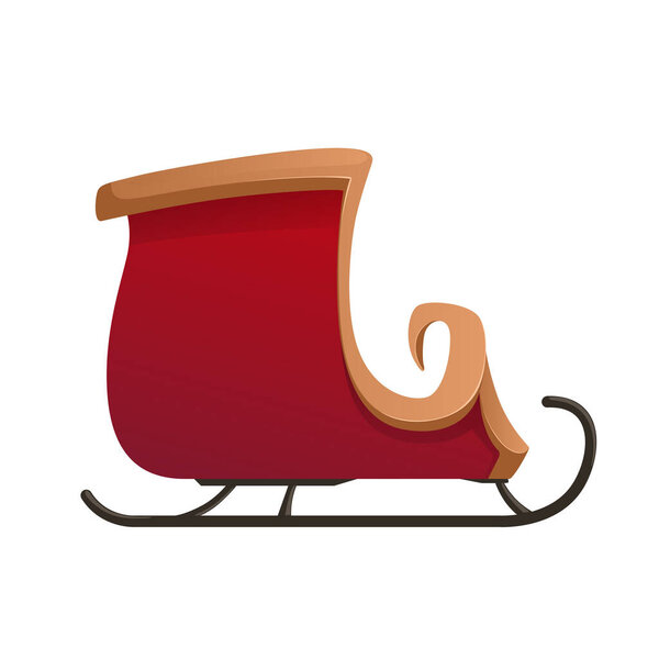Santas empty Christmas sleigh. Vector illustration. Web banner