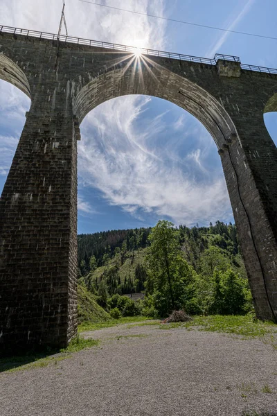 Spektakulärer Blick Auf Die Alte Eisenbahnbrücke Ravennaschlucht Viadukt Breitnau — Stockfoto