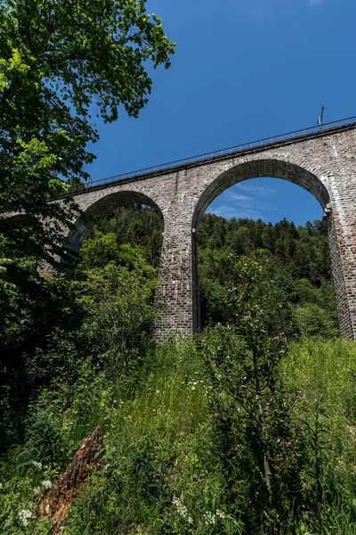 Вражаючий Вигляд Старого Залізничного Мосту Ущелині Равенна Брейтнау Німеччина — стокове фото