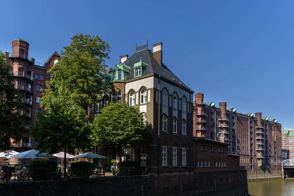 德国汉堡Speicherstadt 仓库区 的古老历史建筑 世界遗产 — 图库照片