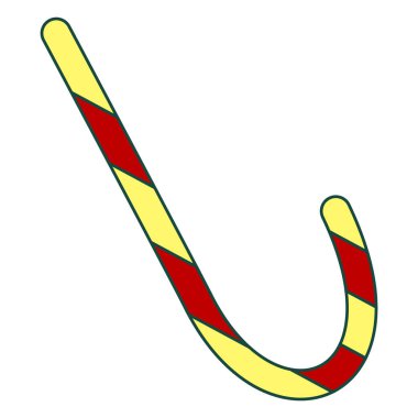 Web tasarımı ve mobil uygulama için şeker kamışı vektör simgesi. Şeker lolipop vektör simgesi basit tasarım. Mobil konsept için düz simge. Tatlıyla ilgili vektör çizgisi simgesi. Yeni yıl bastonu. Şaka mı şeker mi?