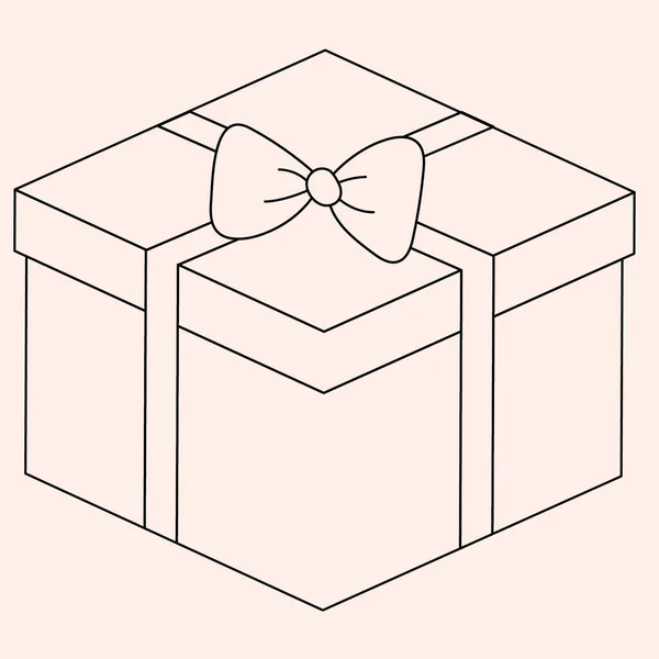 Geschenk Box Vektor Symbol Mit Bändern Isoliert Auf Pfirsich Geschenke — Stockvektor