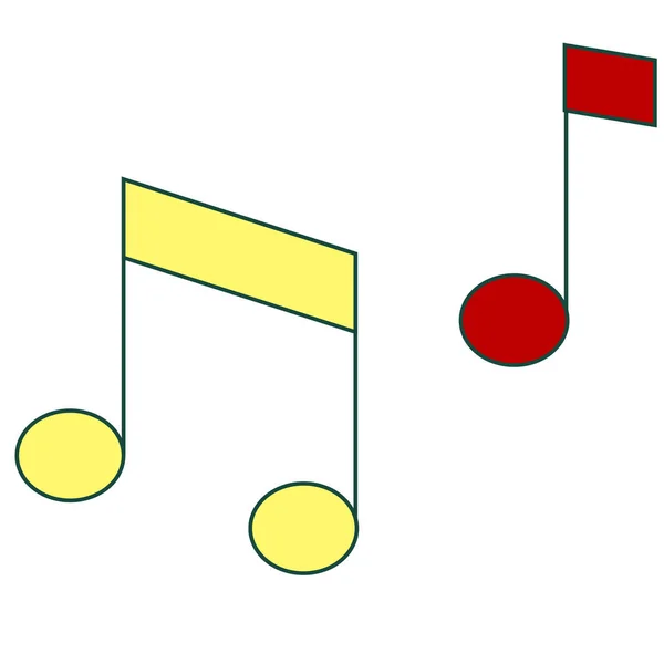 Notizen Symbol Vektor Melodie Lied Musik Ton Audio Zeichen Isoliert — Stockvektor