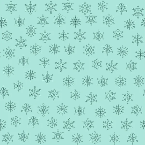 Patrón Sin Costuras Navidad Copos Nieve Sobre Fondo Verde Patrón — Archivo Imágenes Vectoriales