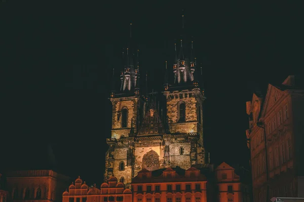 Prague République Tchèque Juillet Vue Sur Vieille Mairie Tour Horloge — Photo