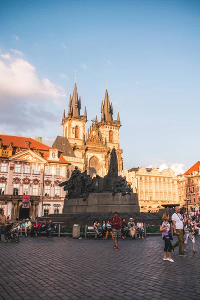 Prag Tschechische Republik Juli Blick Auf Das Alte Rathaus Und — Stockfoto