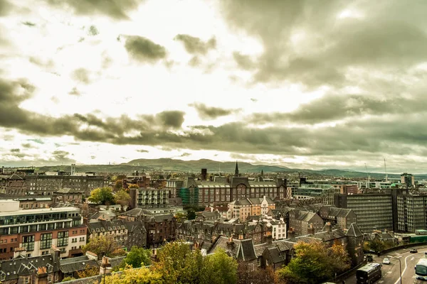 Ecosse Edimbourg 2018 Vue Sur Château Édimbourg Soir — Photo