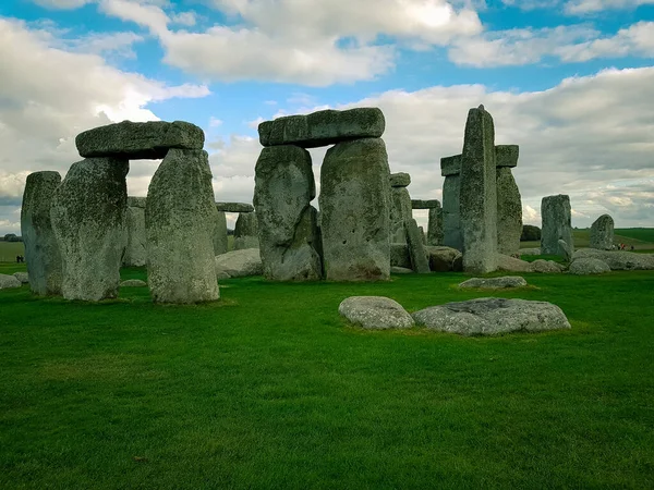 Stonehenge Ancient Prehistoric Stone Monument Salisbury Dramatic Sky Wiltshire England — Stock Photo, Image