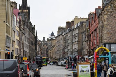 Edinburgh, İskoçya, İngiltere 'deki Royal Mile' daki binalar 