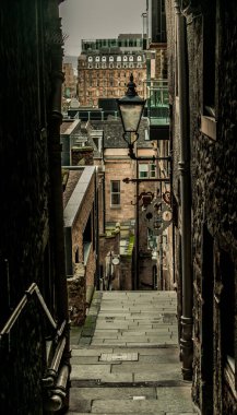 Edinburgh, İskoçya, Birleşik Krallık 'taki sokak manzarası 