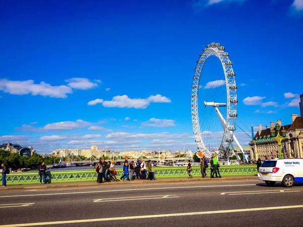 Widok Oko Londynu Tle — Zdjęcie stockowe