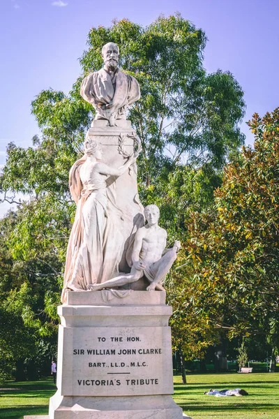 Pomnik Williama Johna Clarke Treasury Gardens Melbourne Central Business District — Zdjęcie stockowe