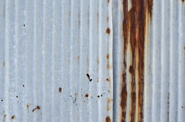 Alte Beschädigen Rostige Zinkplatten Wand — Stockfoto