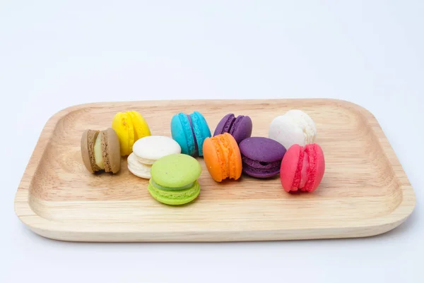 Mini Macaron Coloré Sur Panneau Bois — Photo