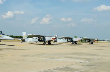 BANGKOK - 9 HAZİRAN: AU-23A Huzur Getiren 9 Ocak 2016 'da Tayland Hava Kuvvetleri' nde Çocuk Gününde sergilendi.