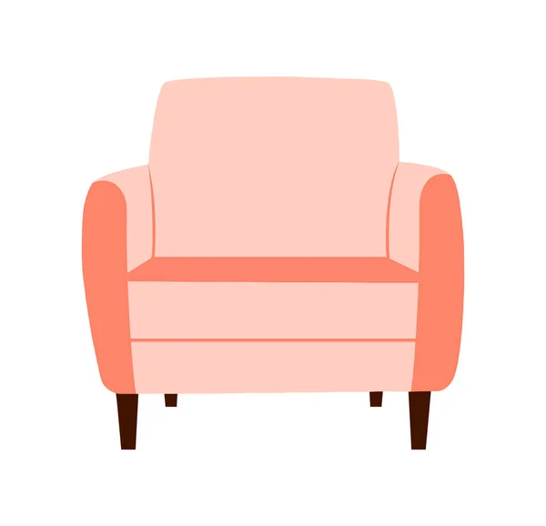 Rahat bir koltuğa. Beyaz arka planda izole edilmiş şık, rahat mobilya İskandinav rahat koltuğu. Basit, modaya uygun mobilya dekorasyonu. EPS 10 biçimi