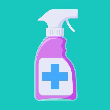 Antiseptik. Sprey dezenfektan. Coronavirus (COVID-19) önleme. Temiz eller. Koronavirüs yok..