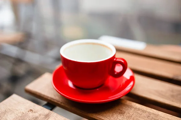 Heißer Kaffee Mit Latte Art Einer Weißen Tasse Mit Untertassen — Stockfoto