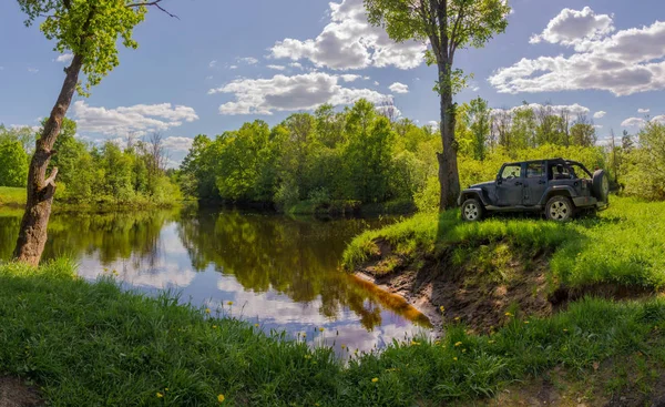 Amerikanischer Geländewagen Der Natur Region Nowgorod Russland — Stockfoto