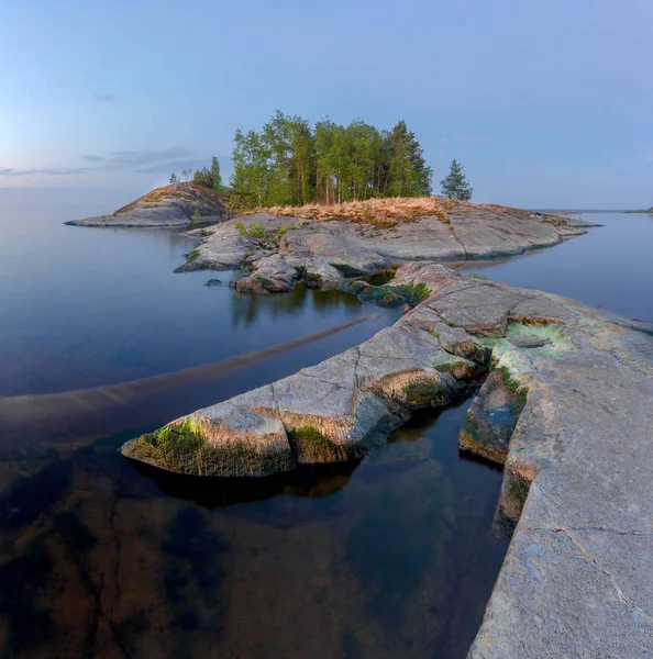 Costa Norte Lago Ladoga Carélia Rússia — Fotografia de Stock
