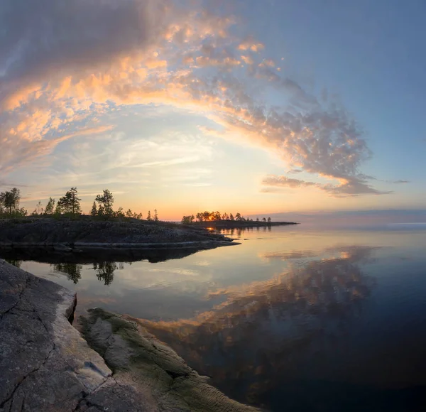 Ladoga Gölü Bay Gündoğumu Adlı Karelya Rusya — Stok fotoğraf