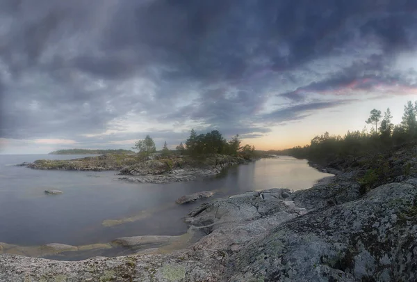 Ladoga Gölü Akşamı Karelya Rusya — Stok fotoğraf